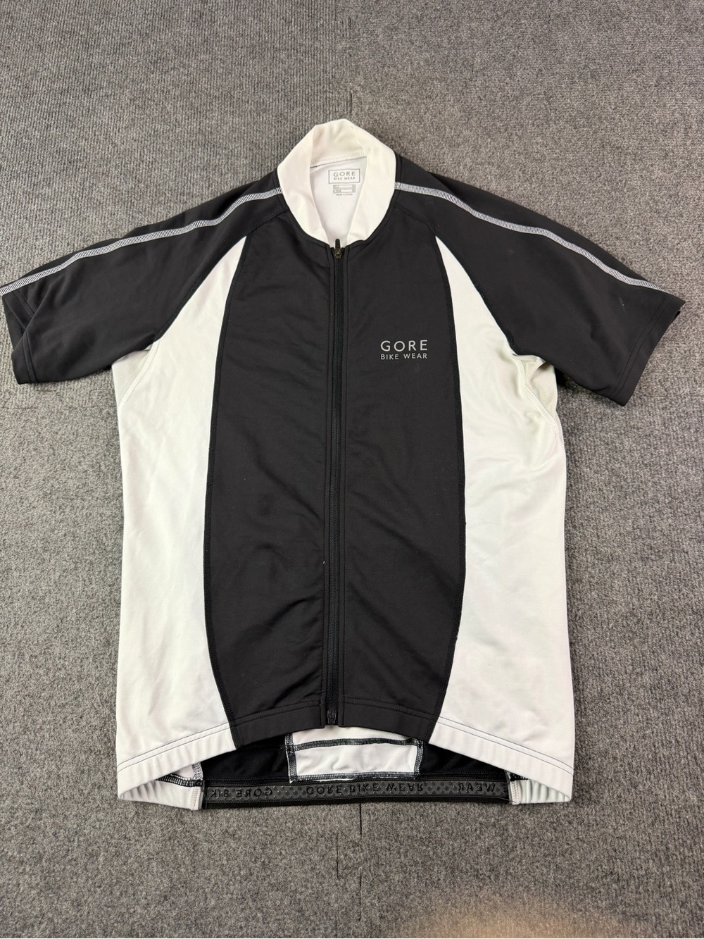 Gore Bike Wear Mens Full Zip Short Sleeve Cycling Jersey Size S Black/White